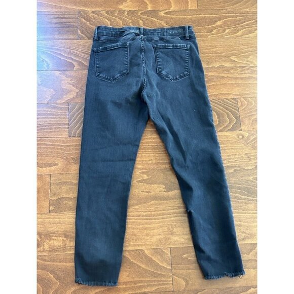 Kenneth Cole Women's Skinny Jeans 10 Black Denim Frayed Hem Stretch DEFECT - Picture 9 of 10